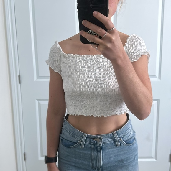 White Off-shoulder Top - Picture 3 of 5